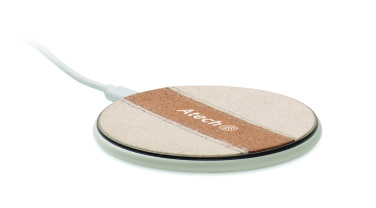 Logo trade promotional item photo of: Cork wireless charger 15W
